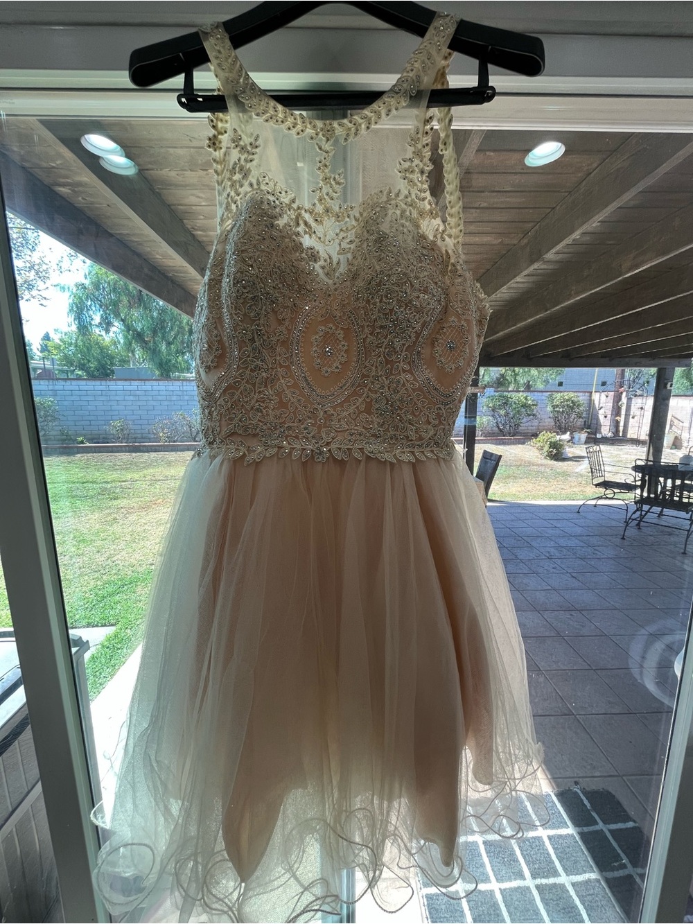 Embellished Ivory & Blush Tulle Girls' Dress